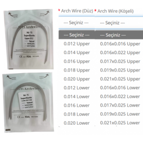 Niti Arch Wire 10pcs/pk x100 paket 